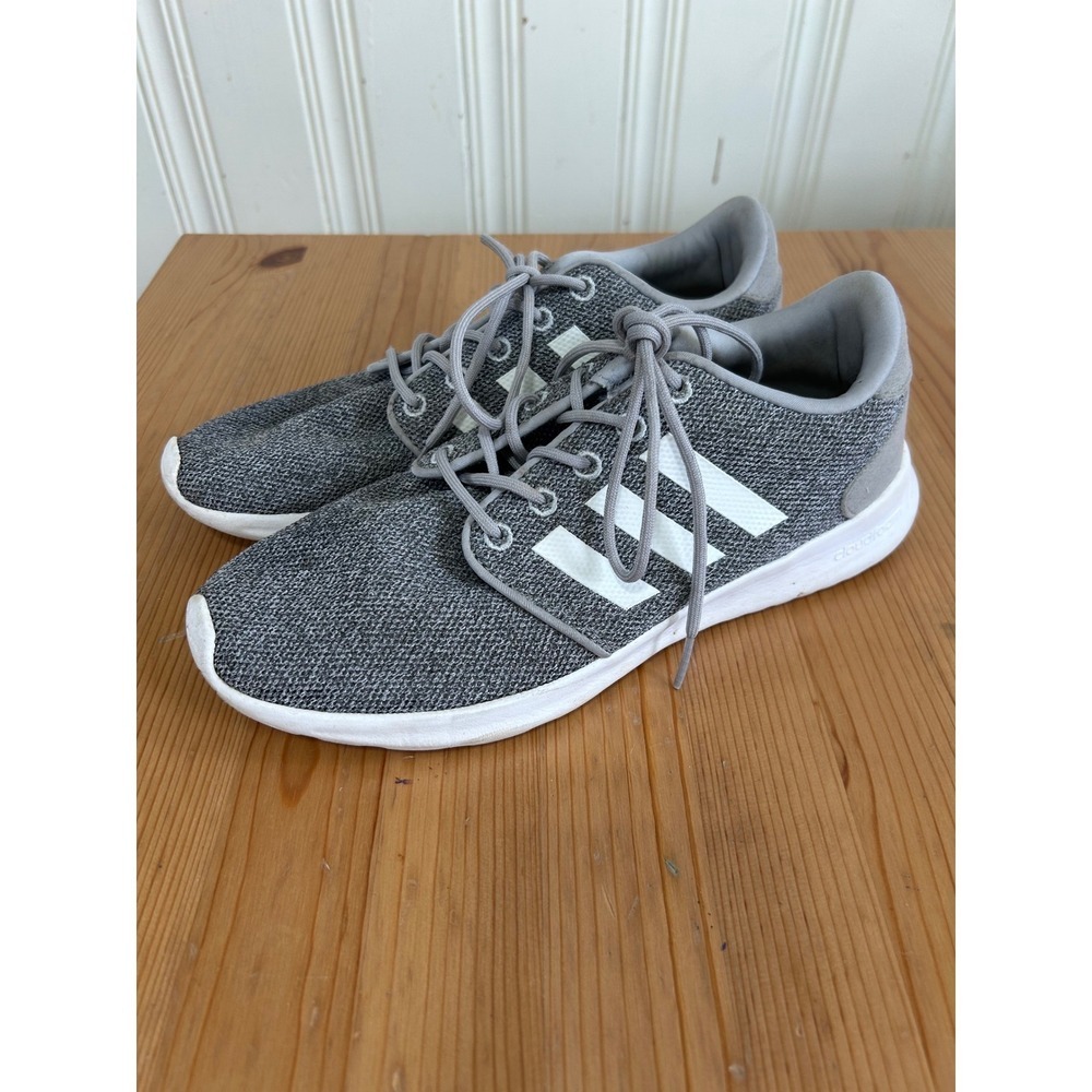 Adidas Neo Cloudfoam QT Flex Womens 7.5 Grey White Sneakers Athleisure Comfort